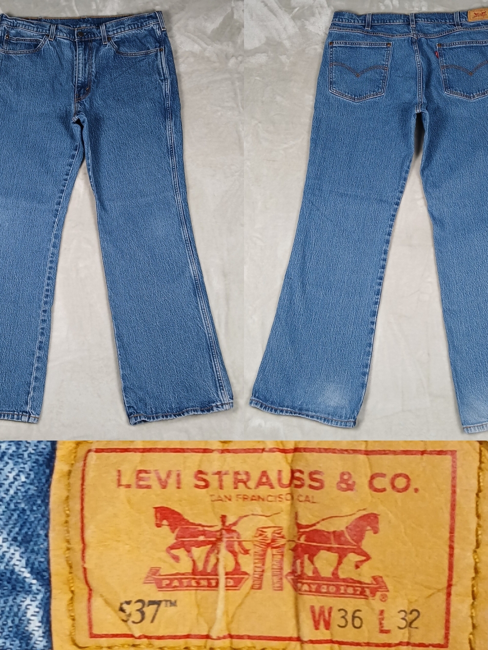 Levi's 537 Western Bootcut Jeans 36x32 Men's Medium Wash